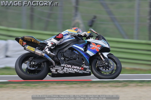 2009-09-26 Imola 0117 Rivazza - Superstock 1000 - Free Practice - Claudio Corti - Suzuki GSX-R 1000 K9
